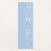 Soft Blue Minimal Dotted Wavy Lines With Initials ヨガマット (正面)