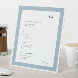 Soft blue minimalist event Bar Pedestal Sign 台座サイン