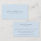 Soft Blue Modern Minimalist Script Therapist 名刺 (正面/裏面)