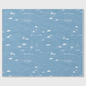 Soft Blue Ocean Wave Pattern Wrapping Paper ラッピングペーパー (フラット)