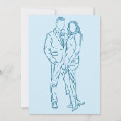 Soft Blue on Blue Couple Wedding Invitation 招待状 (裏面)