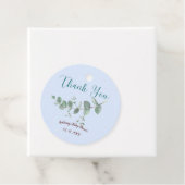 Soft Blue Personalized Botanical Favor Tag フェイバータグ (インサイチュ)