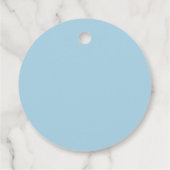 Soft Blue Personalized Botanical Favor Tag フェイバータグ (裏面)
