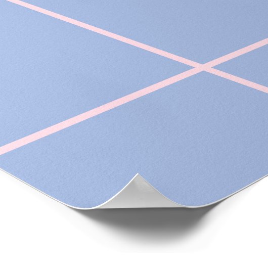Soft Blue & Pink Grid Pattern ポスター (角)