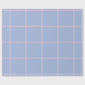Soft Blue & Pink Grid Pattern ラッピングペーパー (フラット)