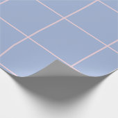 Soft Blue & Pink Grid Pattern ラッピングペーパー (角)
