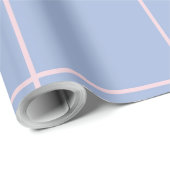 Soft Blue & Pink Grid Pattern ラッピングペーパー (ロールコーナー)