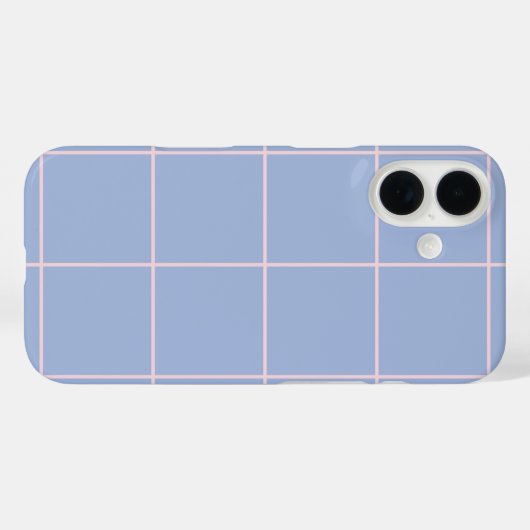 Soft Blue & Pink Grid Pattern Case-Mate iPhoneケース (裏面 (横))