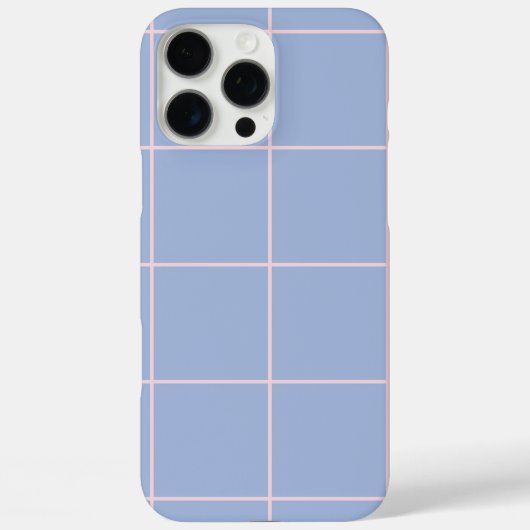 Soft Blue & Pink Grid Pattern Case-Mate iPhoneケース (裏面)