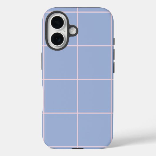 Soft Blue & Pink Grid Pattern Case-Mate iPhoneケース (裏面)