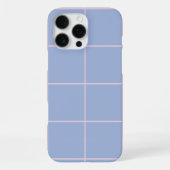 Soft Blue & Pink Grid Pattern iPhoneケース (裏面)