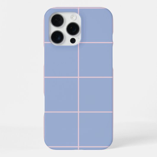 Soft Blue & Pink Grid Pattern iPhoneケース (裏面)