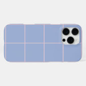 Soft Blue & Pink Grid Pattern iPhoneケース (裏面横)