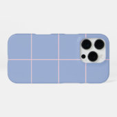 Soft Blue & Pink Grid Pattern iPhoneケース (裏面横)
