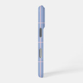 Soft Blue & Pink Grid Pattern iPhoneケース (右側面)