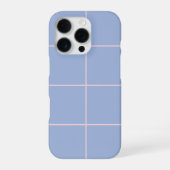 Soft Blue & Pink Grid Pattern iPhoneケース (裏面)