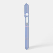 Soft Blue & Pink Grid Pattern iPhoneケース (左側面)