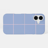 Soft Blue & Pink Grid Pattern iPhone 16ケース (裏面横)
