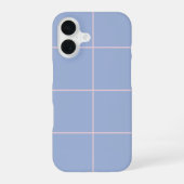Soft Blue & Pink Grid Pattern iPhone 16ケース (裏面)