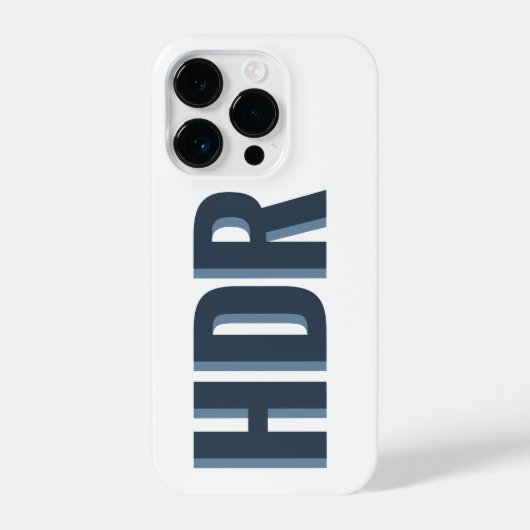 Soft Blue Shades Shadow Monogram with bold name iPhoneケース (裏面)