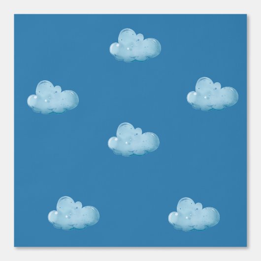 Soft Blue Sky & Fluffy White Clouds Pattern  壁紙 (正面)