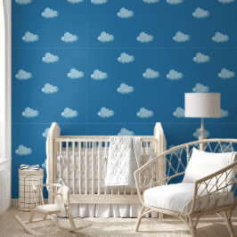 Soft Blue Sky & Fluffy White Clouds Pattern  壁紙
