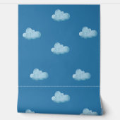 Soft Blue Sky & Fluffy White Clouds Pattern  壁紙 (ほどく)