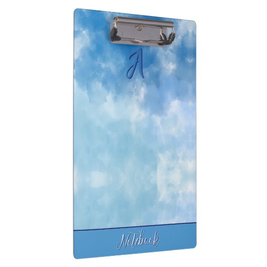 Soft Blue Sky Watercolor Cloud クリップボード (右)