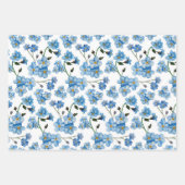 Soft Blue Spring Floral Pattern | Forget-Me-Not ラッピングペーパーシート (正面)
