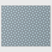 Soft Blue Starburst on Slate Grey Pattern ラッピングペーパー (フラット)