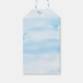 Soft Blue Watercolor Brush ギフトタグ (正面)