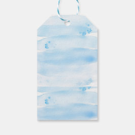 Soft Blue Watercolor Brush ギフトタグ