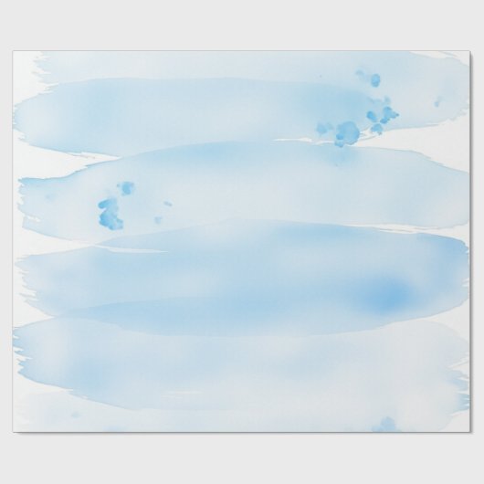 Soft Blue Watercolor Brush Strokes ラッピングペーパー (フラット)
