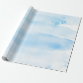 Soft Blue Watercolor Brush Strokes ラッピングペーパー (アンロールド)