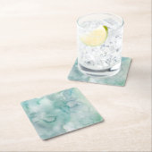 Soft Blue Watercolor Coaster Set スクエアペーパーコースター (インサイチュ)