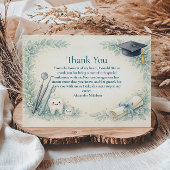 Soft Blue White Coat Dentist Graduation サンキューカード