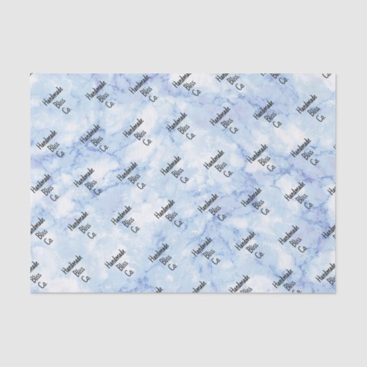 Soft Blue White Marble 薄葉紙 (正面)