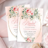 Soft Blush and Gold Botanical Bridal Shower Invite 招待状