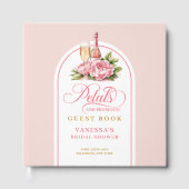 Soft blush and gold petals prosecco guest book ゲストブック (正面)