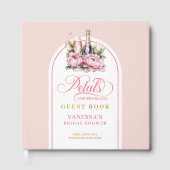 Soft blush and gold petals prosecco guest book ゲストブック (正面)