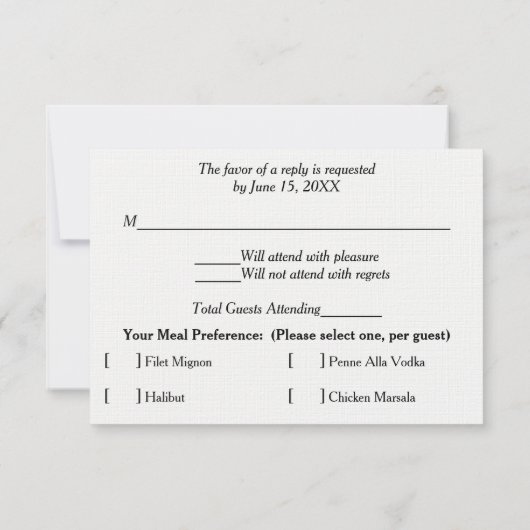 Soft Blush and Sage Green Watercolor 出欠カード (裏面)