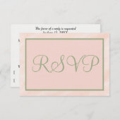 Soft Blush and Sage Green Watercolor 出欠カード (正面/裏面)