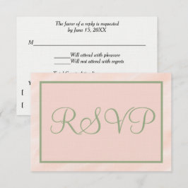 Soft Blush and Sage Green Watercolor 出欠カード