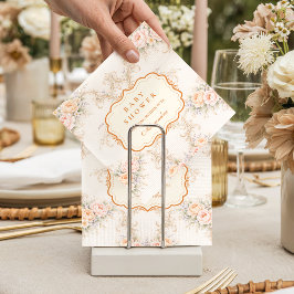 Soft Blush Baroque Roses Baby Shower スタンダードカクテルナプキン
