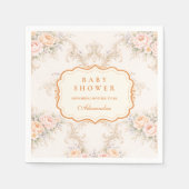 Soft Blush Baroque Roses Baby Shower スタンダードカクテルナプキン (正面)