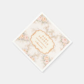 Soft Blush Baroque Roses Baby Shower スタンダードカクテルナプキン (角)