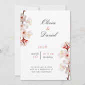 Soft Blush Blossom Wedding Invitation 招待状 (正面)