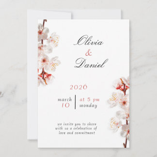 Soft Blush Blossom Wedding Invitation 招待状