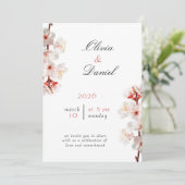 Soft Blush Blossom Wedding Invitation 招待状 (スタンド正面)
