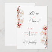 Soft Blush Blossom Wedding Invitation 招待状 (正面/裏面)